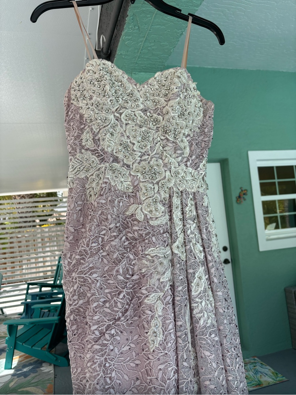 Catwalk Couture Lilac (lavender) Lace Embellished Evening Gown 6 - Picture 6 of 17
